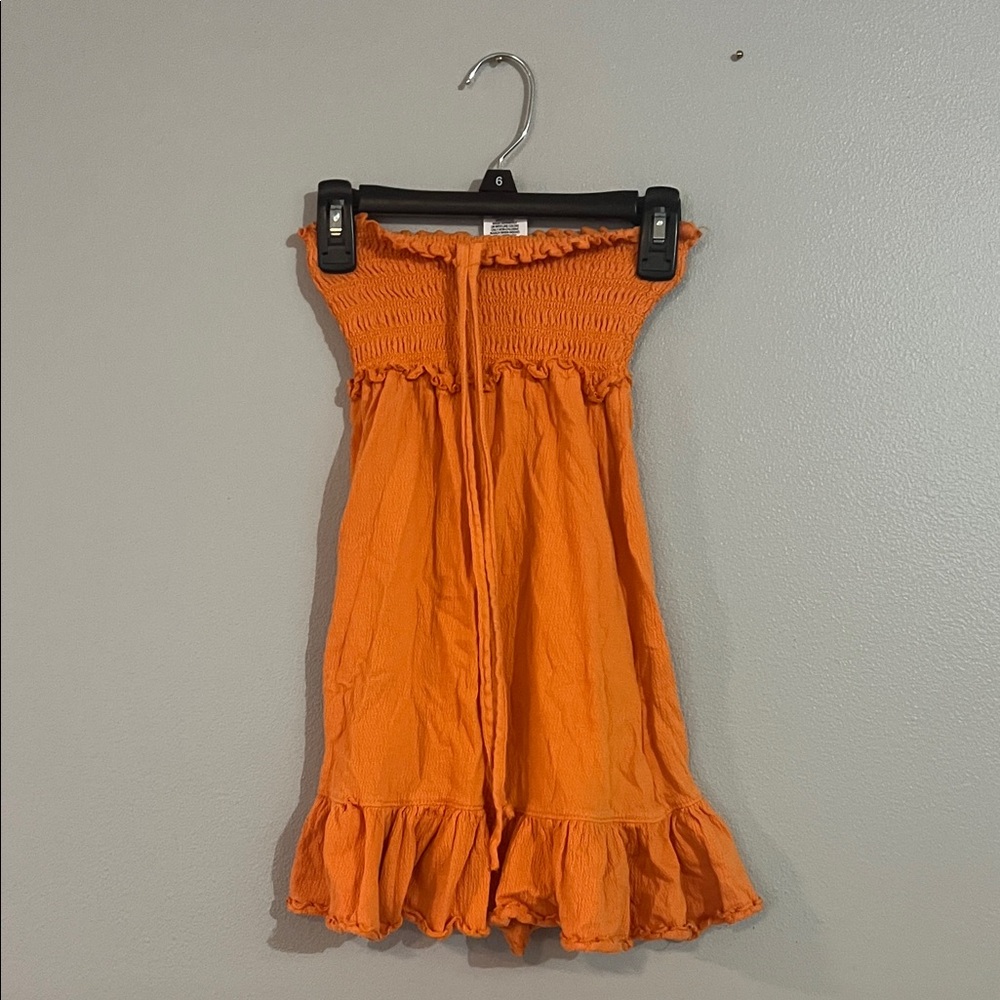 Vibrant Orange Kids Casual Dress
